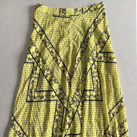 Ganni Silk Mix Maxi Skirt in Minion Yellow ASO Emily in Paris - Picture 8 of 11